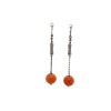 A PAIR OF CORAL AND DIAMOND EARRINGS