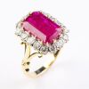 A RUBY AND DIAMOND DRESS RING - 7