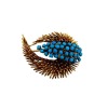 A TURQUOISE GOLD BROOCH - 2