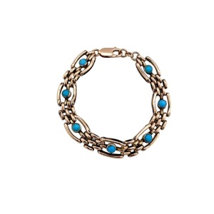 A TURQUOISE GOLD BRACELET