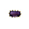 AN AMETHYST GOLD BROOCH