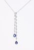 A SAPPHIRE AND DIAMOND NECKLACE - 4