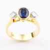 A SAPPHIRE AND DIAMOND RING - 7