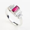 A RUBY AND DIAMOND RING - 5