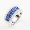 A SAPPHIRE AND DIAMOND ETERNITY RING - 2