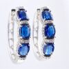 A PAIR OF KYANITE AND DIAMOND HOOP EARRINGS - 3