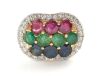 A RUBY, EMERALD AND SAPPHIRE RING - 2