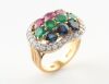 A RUBY, EMERALD AND SAPPHIRE RING - 4